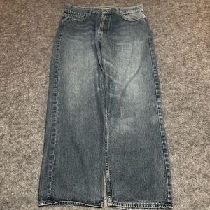 Vintage 90s Chams Jeans Mens 38 Blue Wide Leg Baggy Loose Skater Rave